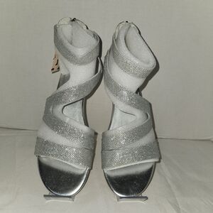 Shimmering Silver Women's Strappy Heels